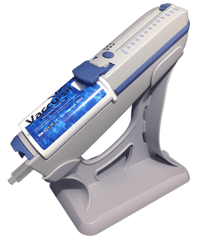 Vacu-Mixer handheld VPS impression material automixer loaded with a 120ml cartridge of Vaccu-sil impression material.